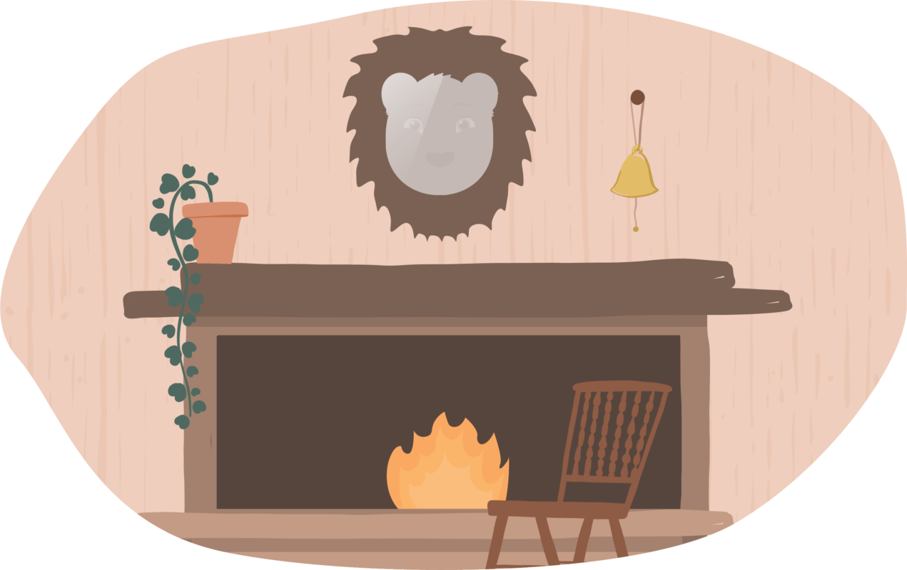 Fovana Illustration du miroir lion